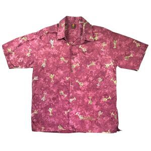 Ojai Hawaiian Martini Shirt Mens XL Purple Embroidered Cocktail Bartender Cruise